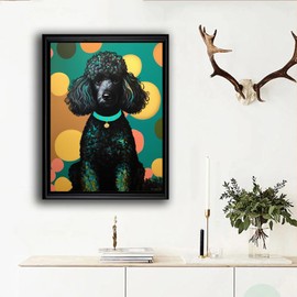 TUTUMAY21 Black Poodle in Colorful Diamond Painting Kits for Adults, Funny Animals 5D DIY Diamond Art Kits Full Drill Diamond for Gift Wall Decor Gem Arts 30x40cm