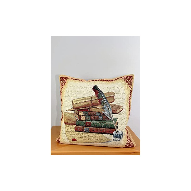 atelier alles-Spitze Attractive Tapestry Cushion Cover Books 45 x 45