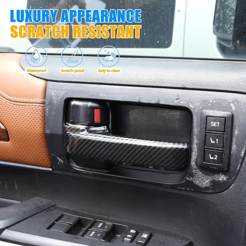 LLKUANG ABS Carbon Style Car Inner Door Handle Decoration Cover