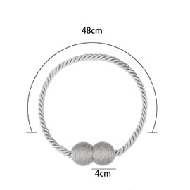 fenghuangwu 2 Pack Magnetic Curtain Tiebacks Elegant Curtain Holders for Drapes Outdoor Window Treatment Holdbacks No Tools Required for Home Decor (Silver, 2p)