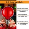 abulber G40 Multicolor Led Outdoor String Light Bulbs,Shatterproof Waterproof, E12