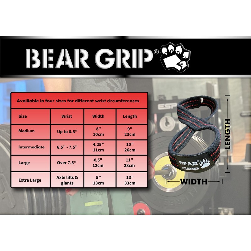 BEAR GRIP - Figure 8 Weight Lifting Straps Elite Edition