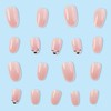 24 Pcs French Tip Pres on Nails Almond Medium Fake