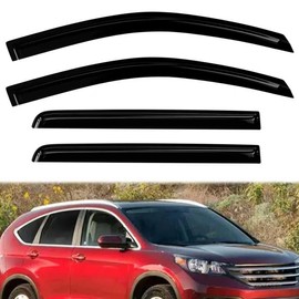 DimFlux 4PC Rain Guards for 2012-2016 Honda CR-V Window Visors for 12-16 CRV Deflectors Sun Shades Vent Tape On Out Channel