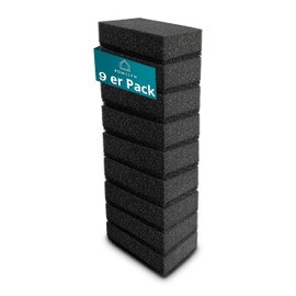 HOMELYN Spülschwämme 9er Pack, 3x7x9 cm I Schwarz I Zweilagig, Weiche Seite & Scheuerseite I Für Töpfe, Pfannen & Geschirr I Küchenhelfer I Reinigungsschwamm I Küchenschwamm I Putzschwamm