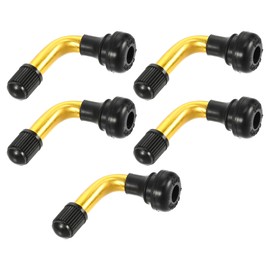 Partuto 5 Pcs Universal PVR50 Tubeless Tire Valve Stem - Cars RV Bicycles Motorcycles Trailers Tubeless Tire Valve - Stainless Steel Gold Tone