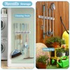 White Broom Holder Wall Mount - Heavy Duty Wood Mop