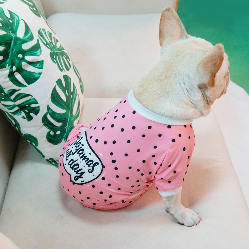 CuteBone Small Dog Pajamas Shirt Stretchy Summer Puppy Pjs Soft