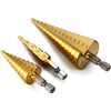 FIXTOOLS 3PCS HSS Step Bits, High Speed Steel Step Drill
