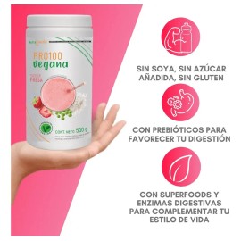 Proteína Vegana Natural Nutrasien100 No Soya Ni Lácteo 500g Sabor Fresa                                                                               