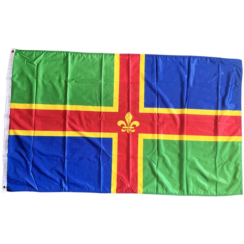 NWFlags Outdoor Heavy Lincolnshire Flag 5ft x 3ft 110d Knitted