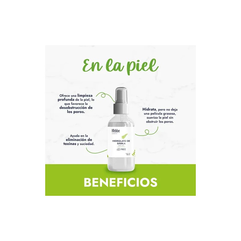 Hidrolato de Sábila Hebbe Cosmetics Aloe Vera Tónico Facial y