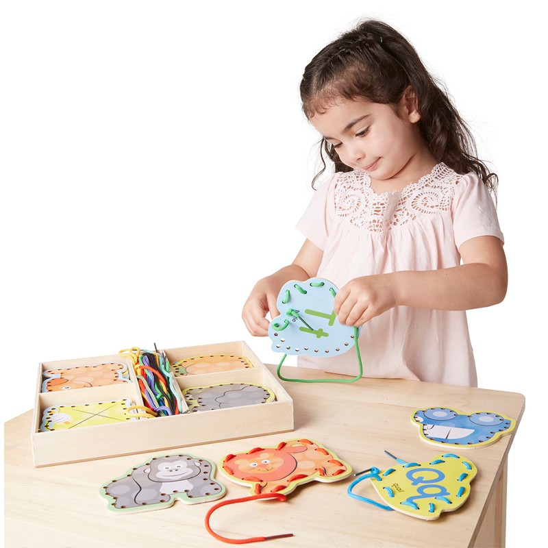 Melissa & Doug Alphabet Wooden Lacing Cards With Double-Sided Panels
