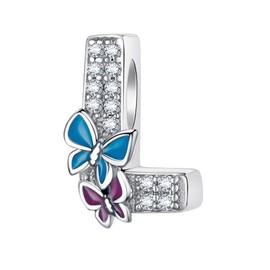 LONGLUCK Complete A~Z Alphabet Charm Letter Beads Solid 925 Sterling Silver Fits European Bracelets Necklace Women Jewellery Gift Options, Sterling Silver, Cubic Zirconia