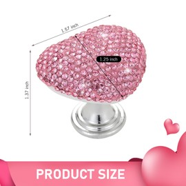 Dogary Bling Car One-Bouch Start Button, Heart-Shaped Push-to-Start Rocker Lever, Engine Start/Stop Joystick Starter Cover, Women Decorative Ignition Button for Most Cars (Pink #02)