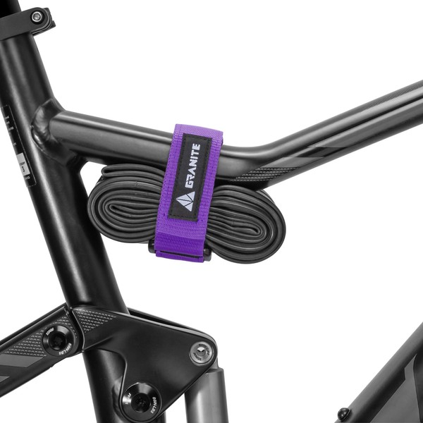 Granite Rockband MTB Frame Carrier Strap for Inner Tubes and Bike Tool Kit, Bike Storage Solution for Attaching Extra Gear on Your Mountain Bike, BMX Bike, Road Bike and Gravel Bike (Purple)