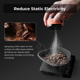 Magnetic Rechargeable Coffee Bean Spray Bottle & Tray Set, 20ml Anti-Static RDT Tool for Espresso Grinders, Barista Coffee Accessories