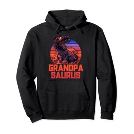 Grandpasaurus T-Rex Shirt Grandpa Saurus Retro 80s Dinosaur Pullover Hoodie