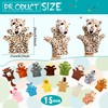 15 Pack Safari Animal Hand Puppet Plush Animal Hand Puppets