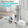 Toilet Brush & Holder, Stainless Steel Silver Chrome Colour |