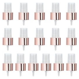WEBEEDY 16 PCS Spray Bottle Caps 24/410 Rose Gold Sprayer Lid Plastic Nozzle Sprayer Head Replacement Reusable Dispenser Spray Nozzle Fine Mist Sprayer Pump Tops for Cosmetic Perfume Essential Oil