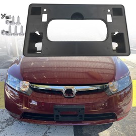 FASTCHE Front Bumper License Tag Plate Frame Bracket Holder Compatible with 2006 2007 2008 Honda Civic Front License Plate Bracket Replace # 71145SNAA00 HO1068110