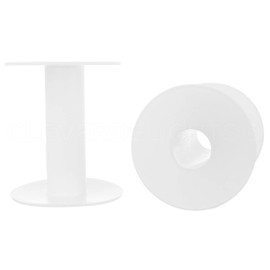 CleverDelights 3" White Plastic Spools - 3 Pack - Empty Spools - Crafts Thread Cord Wire Rope Roll