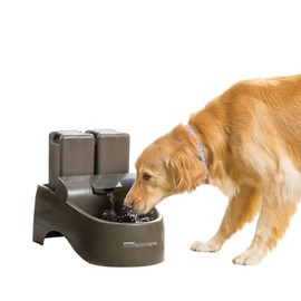 PetSafe Drinkwell Outdoor Dog Water Fountain - 2 Reservoirs - Encourages Hydration - 450 Ounces - Taupe