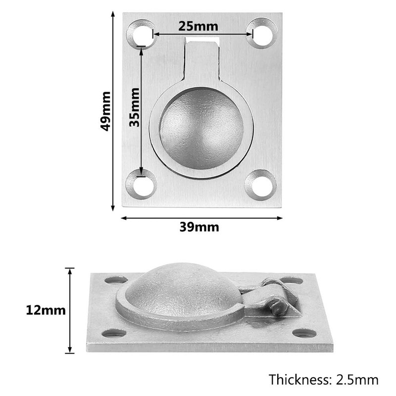 Gasea 2 Packs Flush Ring Pull Handle Hatch Locker Cabinet