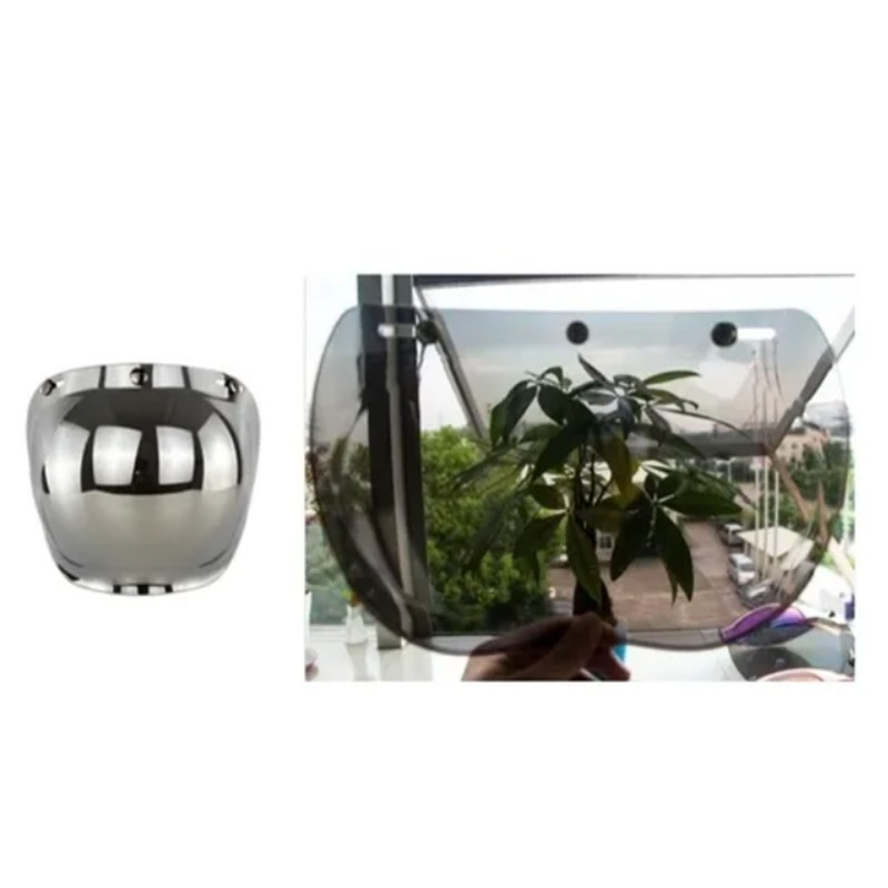 Motorcycle Retro Bubble Shield Visor PC Lens 3 Snap Helmet