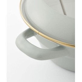 BRUNO BHK283-GRG Bruno Enamel, Compatible with IH Fire, Compatible with Gas Fire, Collaboration, Camping, Outdoors, Container, Enamel, Tempura Pot, 7.9 inches (20 cm), Thermometer, Deep-fried Food, Greige