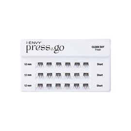 i-ENVY Press&Go Self-Adhesive Eyelashes, No Glue Needed False Eyelash Clusters, Easy Application 1 Step Press-On Lashes, No Damage or Residue (Clean Day Fresh)