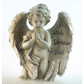 Schneemann-Versand Angel Grave Decoration Angel Figurine Grave Ornament Grave Angel "Wir vermissen Dich" [German