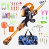 Gamashino Kids Fishing Pole - Portable Telescopic Fishing Rod Reel