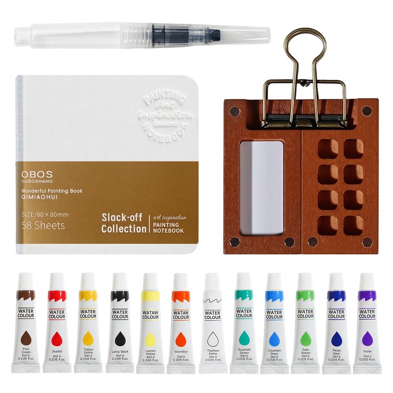 5 Pcs Mini Watercolour Paint Set Travel, Pocket Watercolour Travel
