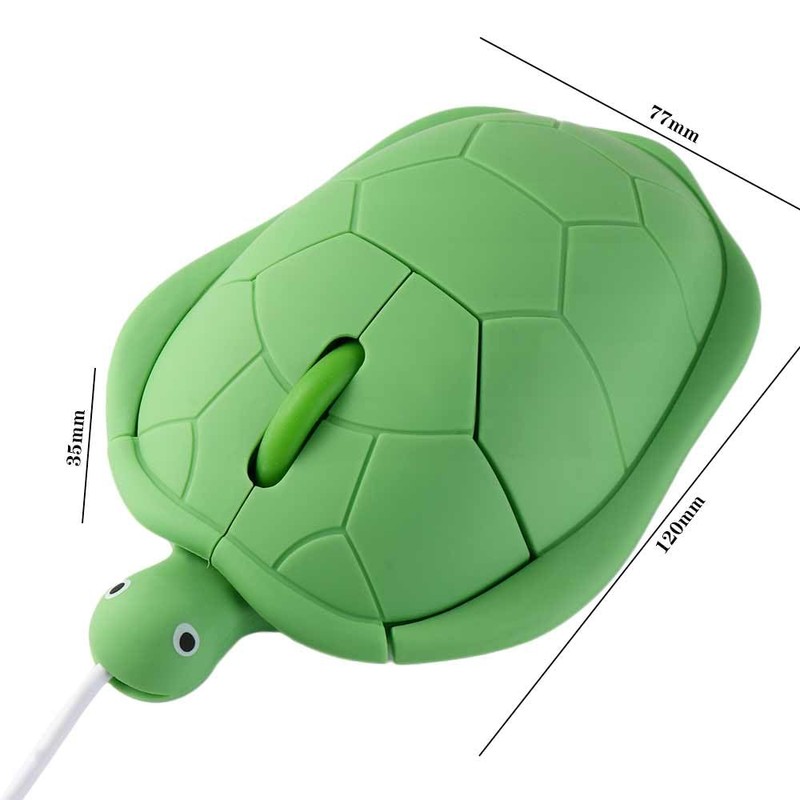 Vctitil Cute Turtle Shape USB Wired Corded Mouse,1200DPI 3 Buttons