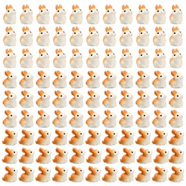 Marsui 100 Pcs Bunny Miniatures Figurines Rabbit Miniature Accessories Easter Garden Landscape Garden Bunny for Easter Accessories Dollhouses Decoration(Lively Rabbit)