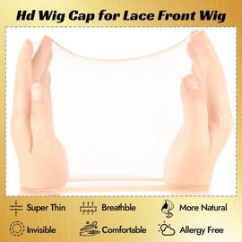 Royota HD Wig Caps for Women,Breathable Wig Cap for Lace Front Wig, 1 Packs 2 Pieces, Stocking Stretchy Caps for Wig, Transparent Wig Cap for Cosplay, Thin Invisible Wig Caps for Women 2 pcs