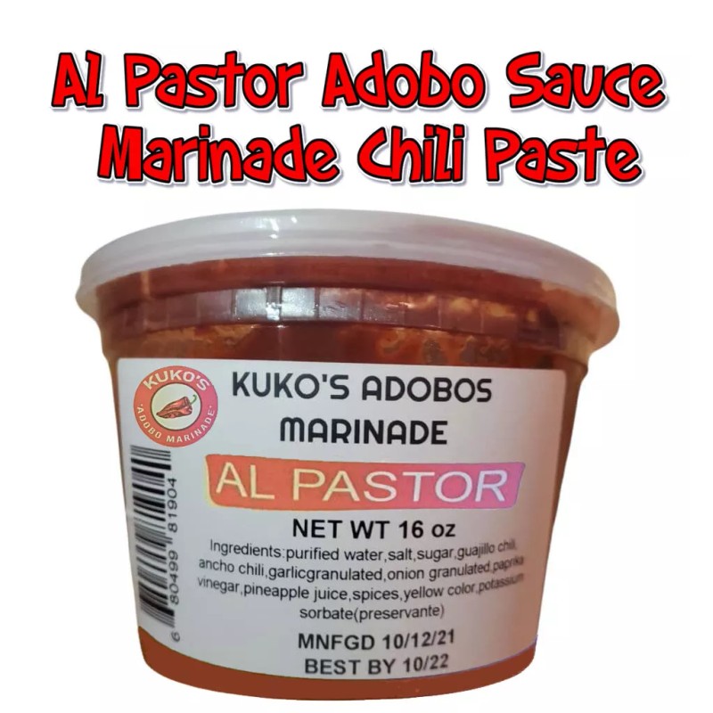 Kukos adobos ALPASTOR chili paste Adobo 16oz marinade sauce tacos