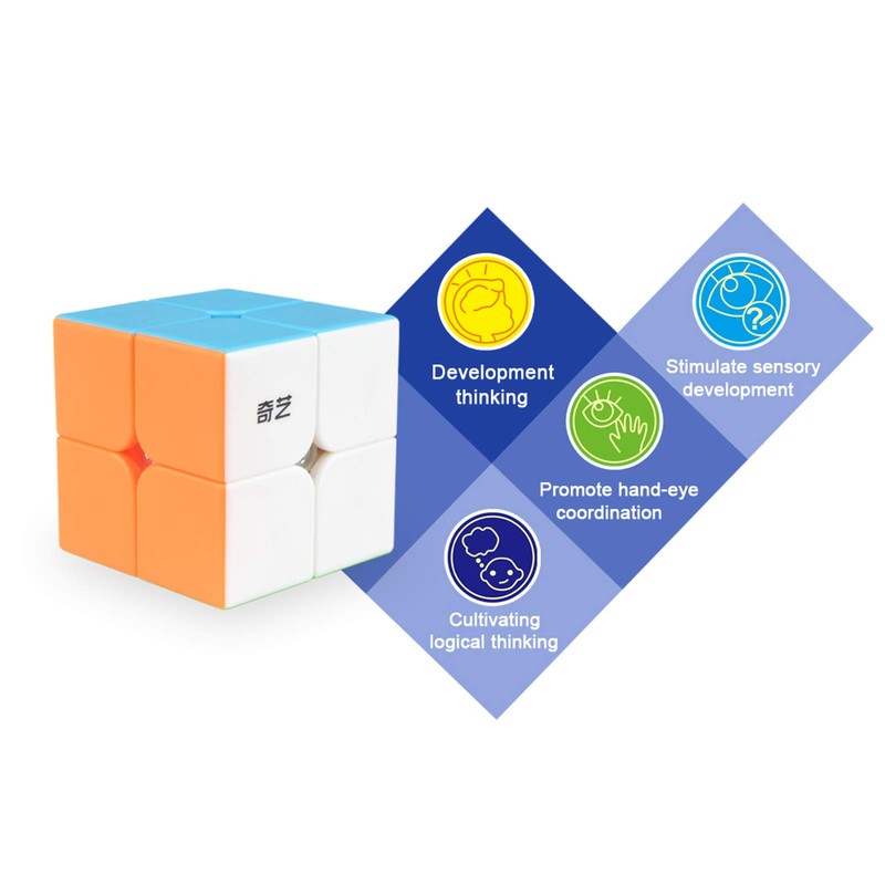 Qidi Speed Cube 2x2- Stickerless Magic Cube 2x2x2 Puzzles Toys