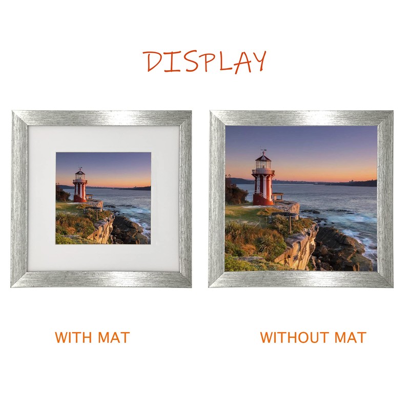 10x10 Picture Frame Gallery Photo Frame with 6x6 mat,Freestanding and