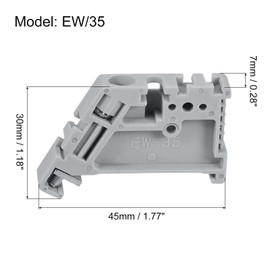sourcing map DIN Rail Mounting Terminal Blocks End Plugs Clamp Grey EW/35 Pack of 20