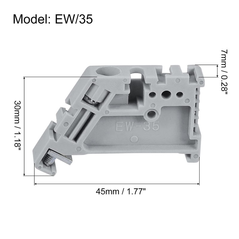 sourcing map DIN Rail Mounting Terminal Blocks End Plugs Clamp