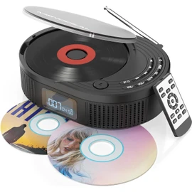 MONODEAL Portable CD Player Boombox with 2 * 3W Speakers, Bluetooth Transmitter & Speaker 2-in-1, FM Radio CD Player Combo for Car/Home, AUX/USB/MP3/WMA, Remote Control & Headphone Jack
