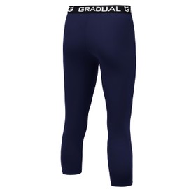 G Gradual Boys Compression Leggings Quick Dry Youth Basketball Football Pants Base Layer Sports Tights for Boys(Navy,3/4-M)