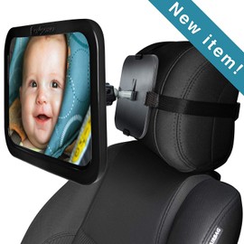 Baby Car Mirror for Rear View - Facing Back Seat for Infant Toddler Child in Car Seat- 360 Adjustable & Double Straps