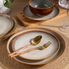 LeRatio Ceramic Dinnerware Sets for 6,18-Piece Plates and Bowls,Handmade Reactive