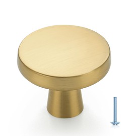 Ravinte 20 Pack Solid Single Hole Kitchen Round Cabinet Knobs Brushed Brass Cabinet Pulls Drawer Knobs Kitchen Cabinet Hardware Kitchen Handles