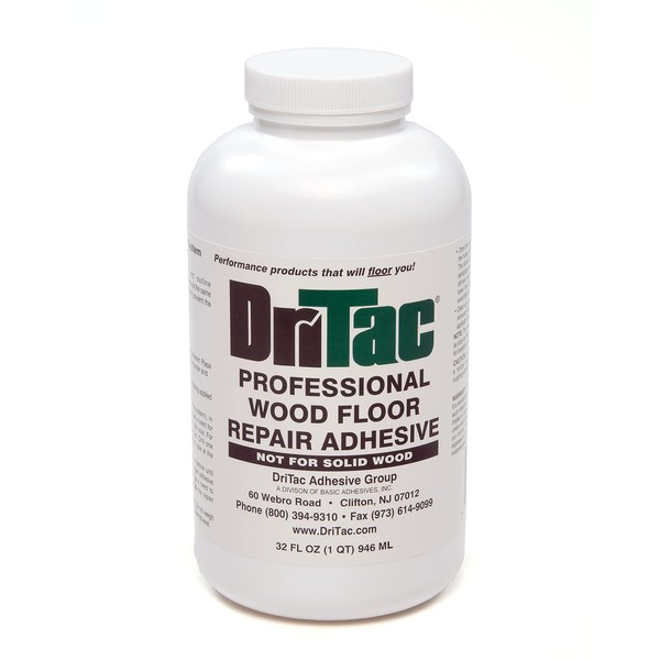 Sika DriTac - Professional Wood Floor Repair Adhesive - White - Repairs Gaps and Hollow Spots - for pros and DIYers - 1 Qt.