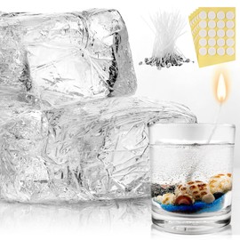 Heigble 6.6 lb High Density Transparent Gel Candle Wax Clear Gel Wax Jelly Candle 100 Pcs Wick and 100 Pcs Wick Stickers for DIY Making Handmade Projects Material Supplies